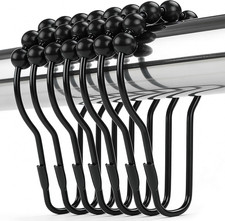 Shower Curtain Hooks Rings, Rustproof Metal Shower Curtain Rings for Bathroom Sh