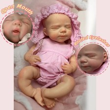 Silicone Reborn Baby Girl Doll Full Body Soft Touch Open Mouth with Clothes