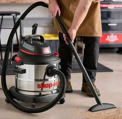 Shop-Vac 8 Gallon 6.0 Peak HP Wet/Dry Vacuum, Stainless Steel . 5989405