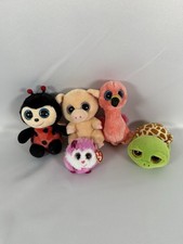 Ty Beanie Boos Lot of 5 Ladybug Pig Flamingo Puffer Turtle GUC