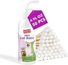Ear cleaner for dogs and cats with cotton swabs 4oz