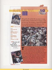 1994 Sports Heroes Feats & Facts Greatest Moments Super Bowl III #10 READ 0u2j