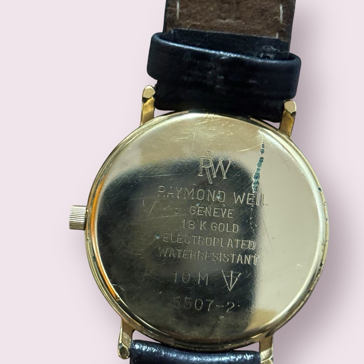 Raymond Weil 時計 18K 不動品 VTG RAYMOND WEIL 5507-2 GENEVE ELECTROPLSTE 18K 10M GOLD MEN