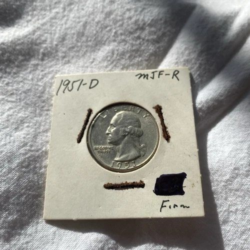 1951 D Washington Quarter BU Uncirculated Mint State 90% Silver 25c US Coin