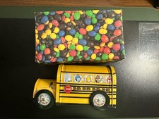 Vintage M&M's Yellow School Bus Collectible Tin