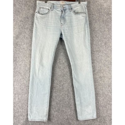 J. Crew 484 Slim Jeans Mens 35x32 Light Wash Distressed Stretch Preppy Casual