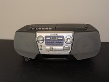 Sony CFD-V5 Portable AM/FM Cassette CD Player Mega Bass Boom Box Tested Works
