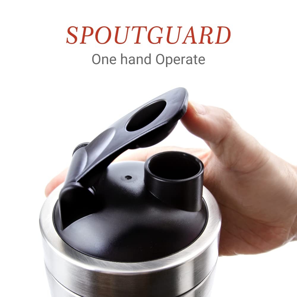 27oz Stainless Steel Protein Shaker Bottle with Wire Whisk BPA Free Leak