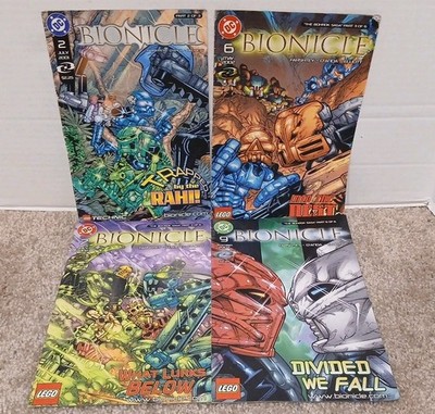Lot of 4 Lego Bionicle DC Comics 2001 And 2003 Issues #2, #6, #7, #9