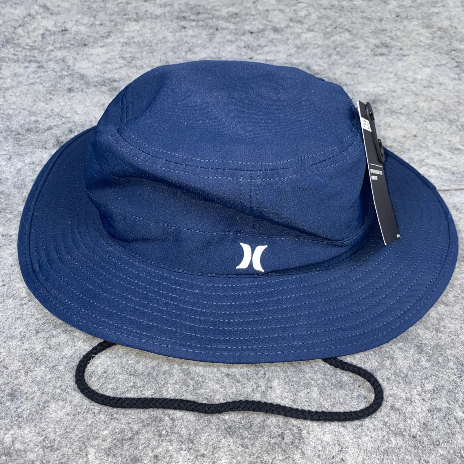 New Hurley Surf Co. Back Country Navy lined Bucket Boonie UPF 50 Sun Hat