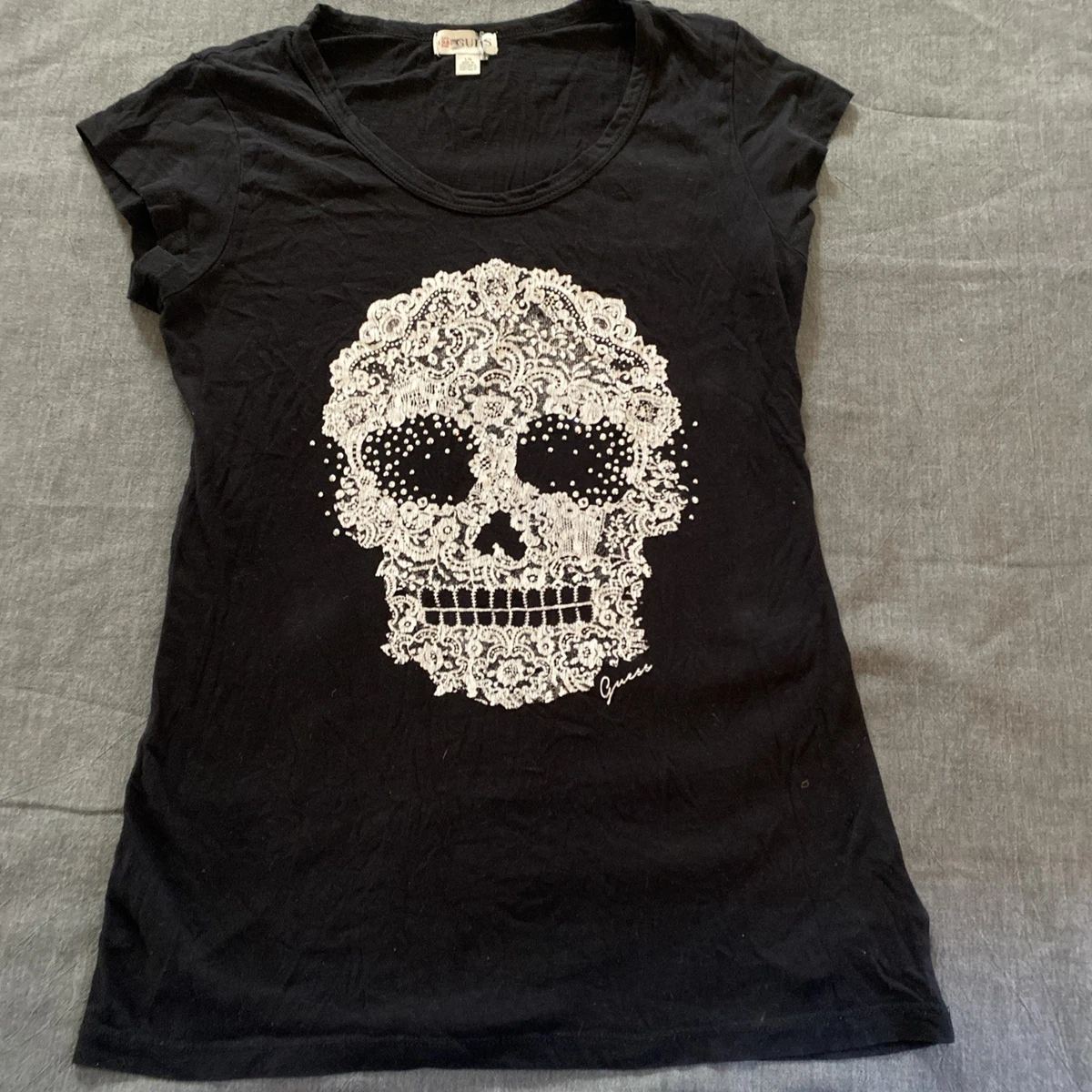 Playera Manga Corta Guess Cuello Redondo Para Mujer