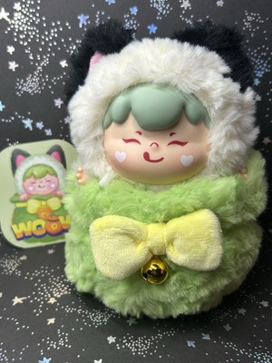 Woow ''The Lucky Cat'' Series: Panda Cat W/ Zip Pouch NEW Open Bag, Card(No Box)