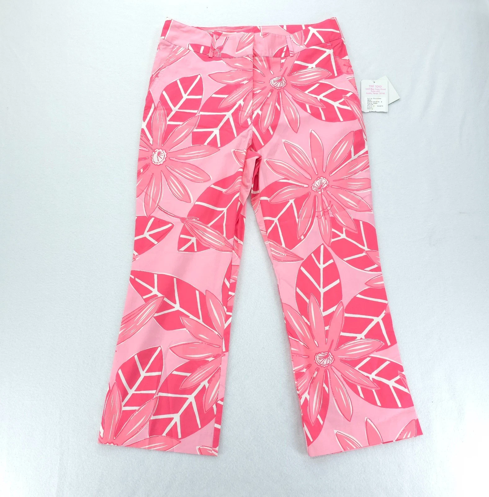 Lilly Pulitzer Pants Women 8 Pink Capri Floral Bermuda Stretch Preppy Resortwear