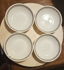 4 Vintage Ironstone Bowls In The Nutmeg Pattern Made In USA