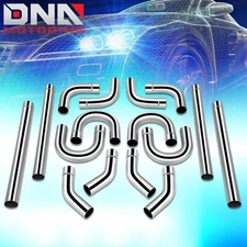 16Pcs 4.0"OD Steel DIY Custom Mandrel Exhaust Tubing Pipe Straight & Bend Kit