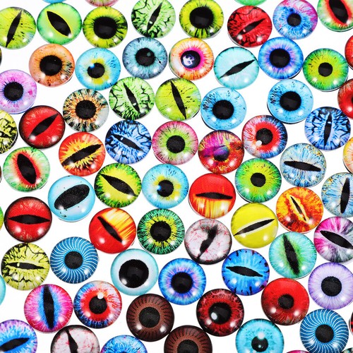 100 piezas ojos simulados ojos de animales ojos artesanales ojos de vidrio globo ocular ojos - Imagen 11 de 11