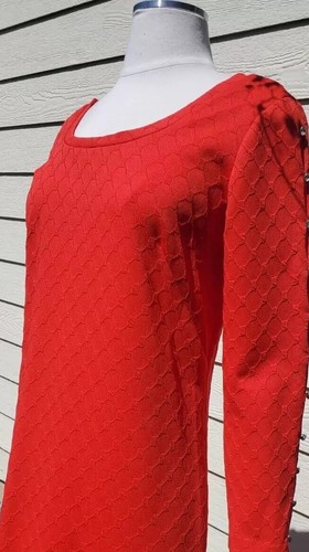 Vintage 1970s Cherry Red Dress Evening Disco Keyholes John Waters Divine Glam - Picture 5 of 10