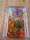 2024 GOLD ELEMENTAL DRAGON 1 oz Silver Bar $1 Australia w/ 24K Gold