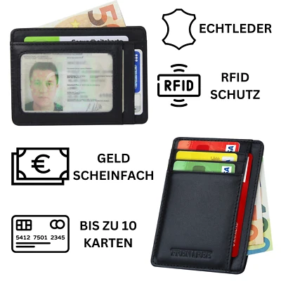Frentree® Kartenetui "Super Slim", Kartenhalter für 10 Karten, RFID Schutz