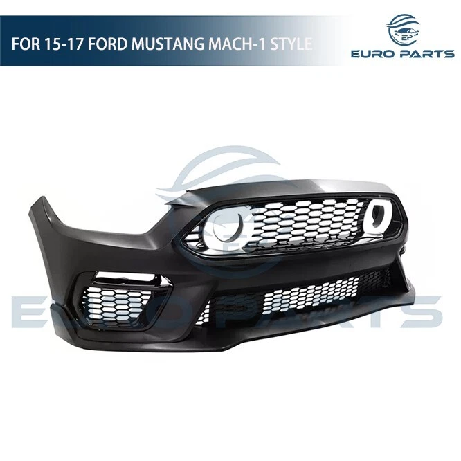 Cubierta de parachoques delantero estilo Ford Mustang Mach 1 2015 2016 2017 + rejilla LED Foto 4 de 4
