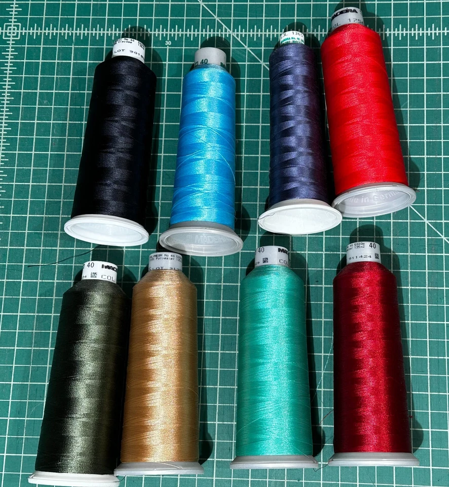 8 mixed Madeira Viscose and Polyneon size 40 large 5000m spools lightly used - Image 2 of 2