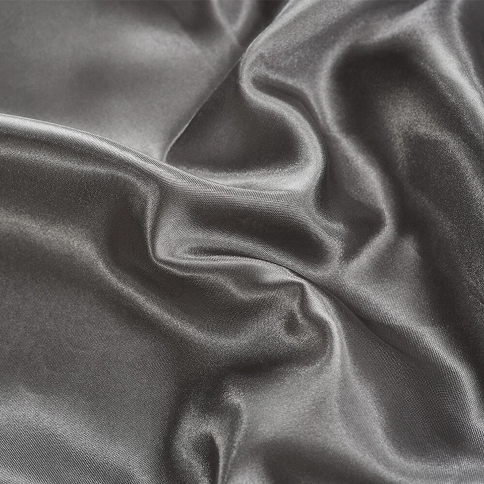 3/4 Pcs Satin Silk Sheet Set Deep Pocket Fitted Bed Sheet Flat Sheet Pillowcase - Image 3 of 4