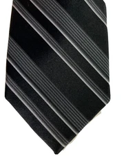 Ryan Seacrest Distinction 100% Silk Necktie for Men - Stylish Designer Tie Black