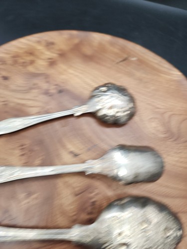 SILVER PLATED EPNS KINGS PATTERN BERRY SERVING SPOONS X 3 - Picture 8 of 14