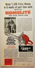 1955 Print Ad Homelite One Man Chain Saws Charlie Downs Rock Rift,NY