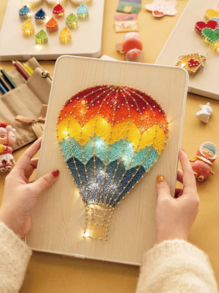 String Art hot-air balloon Handmade DIY Decoration Wood String Art Kit for  Adult