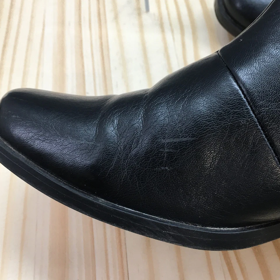 Sporto Boots Womens 8.5 Ankle Bootie Black Leather Side Zip Casual Block Heels - Image 3 of 4