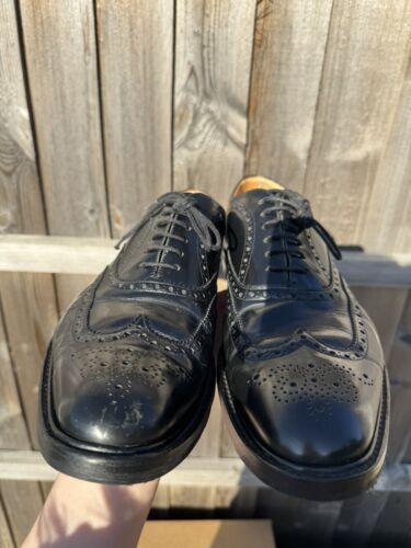 CHURCH’S Brogue alare da uomo in pelle nera made in England UK11 - Foto 20 di 23