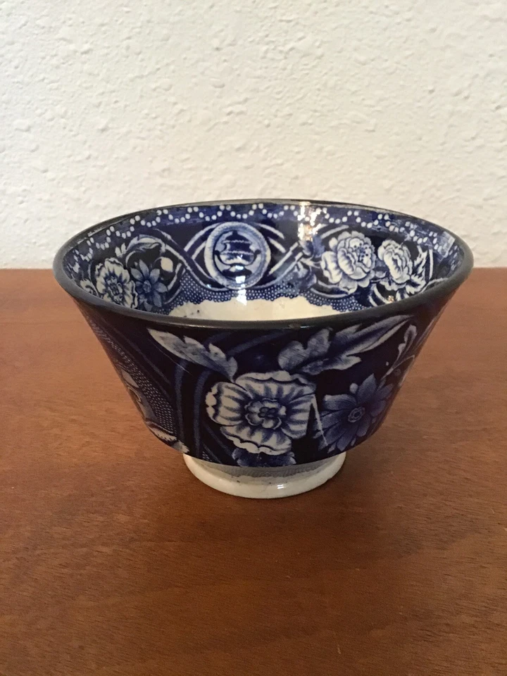 Antique Blue & White Cup Floral & Flower Pot Decorations Early 1800’s Holds 10oz - Image 2 of 4