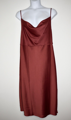 charmeuse cowl neck bridesmaid dress tailor shop custom made Shiny Charmeuse Cowl Neck Slip Dress with Slit –  Shenzhen Stephanie Apparel Ltd. Shenzhen Tailor main image 0