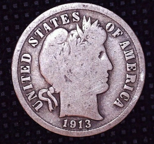 1913-P Barber Silver Dime 10(C) Philadelphia Mint #045