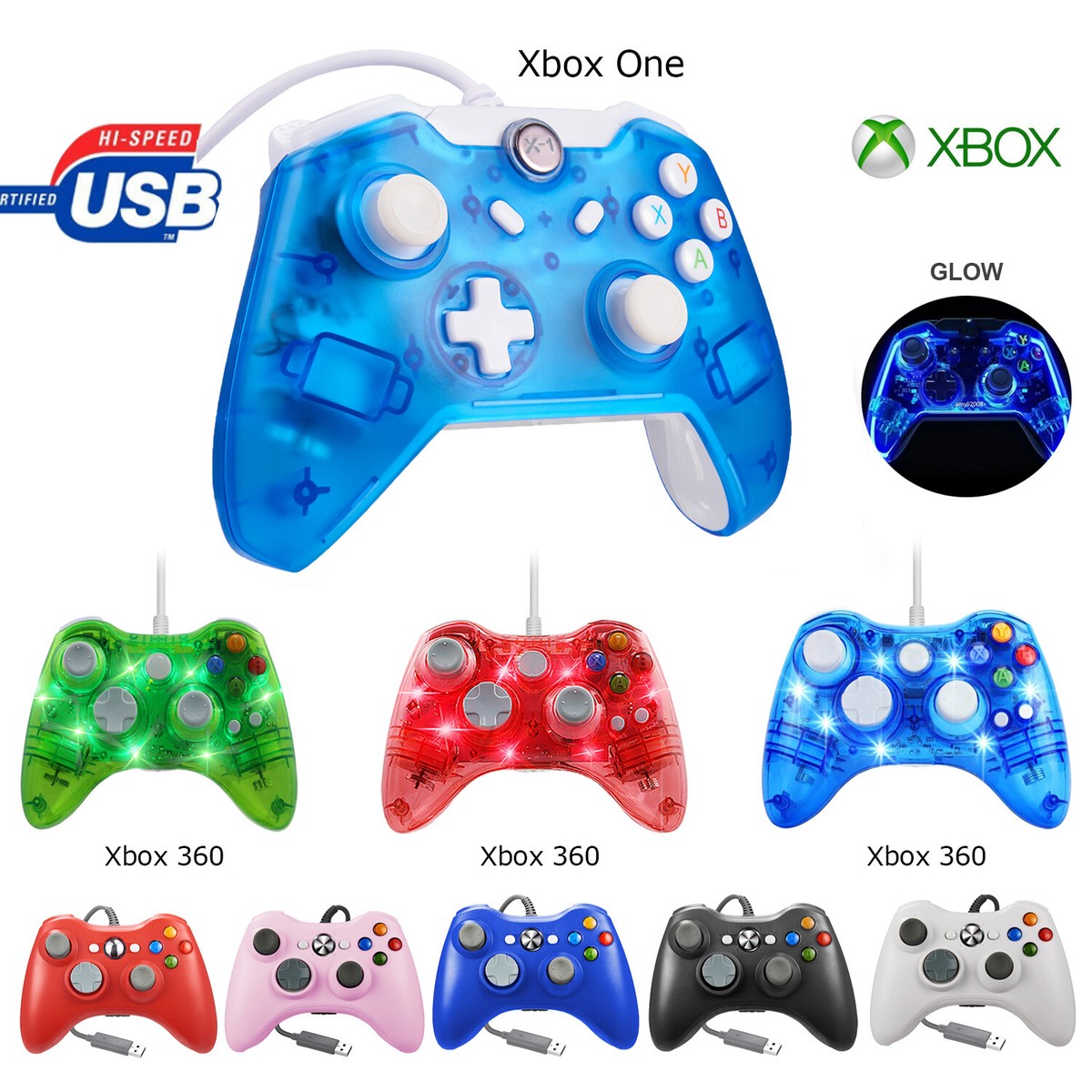 For Xbox 360/ Xbox One Console PC Gaming USB Wired Gamepad