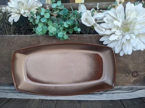 Vintage Frankoma Pottery Plainsman Brown 13" Platter #5Q