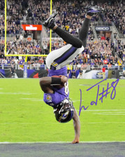 Lamar Jackson Auto 8x10 Signed Baltimore Ravens Reprint Photo Flip Touchdown