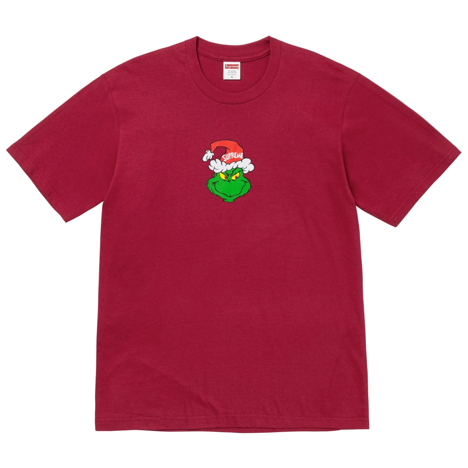 T shirt rouge cardinal neuf avec étiquette Supreme Grinch scellé Noël FW24 L AUTHENTIQUE