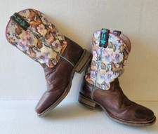 Kids Tin Haul Chestnut And Daisy Boots Handcrafted In Mexico Sz-3 FREE SHIPPING