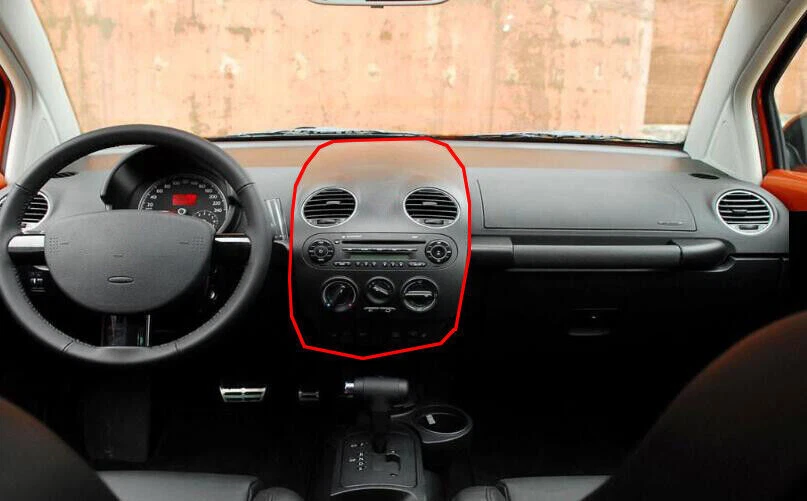 Panel de interruptor de CA de consola central rojo brillante para Volkswagen Beetle 2001-2005 Foto 3 de 4