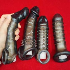 Penis Sheath Male BIGGER Sleeve Girth Reusable Condom Extender-Enlarger-Enhancer