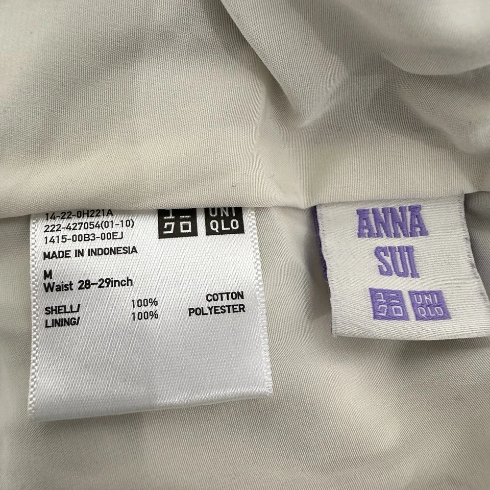 Maxi Falda Anna Sui x Uniqlo Mujer M (28-29 en Cintura) Púrpura Elástica Cintura Forrada Foto 3 de 4