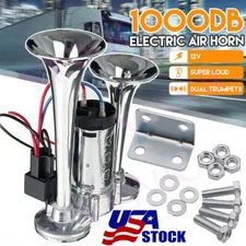 1000DB 12V Electric Trains Horns Air Train Horn Kit for Truck Car Super Loud ⭐