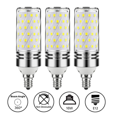 16W E12 LED Corn Bulb Light 6000K Candelabra Ceiling Fan Lamp Daylight White