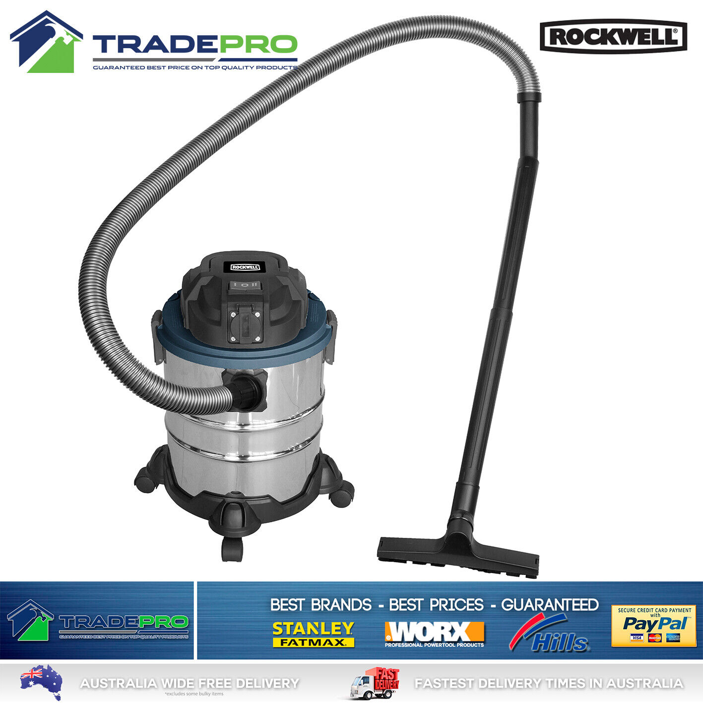Vacuum Cleaner Wet & Dry Commercial Work Shop 1200W Kit 20L Shop Pro Vac Set - Picture 5 of 6