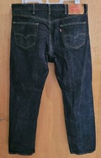 Levis 501 Button Fly Black Charcoal Acid Wash Jeans Mens 38x32