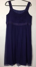 BODEN Dress Purple 100% Silk Strappy Floaty Lined Classic Evening No Size Label