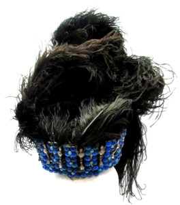 Huge Vintage Genuine Feather Art Glass Rhinestone Brooches Crown For Restoration