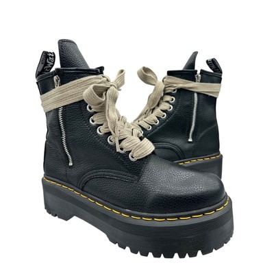 NEW RICK OWENS x Dr. Martens 1460 Jumbo lace Quad Sole Leather Boots Black US 11 Dr. Martens x Rick Owens WMNS Quad Sole Jumbo Lace Boot  main image 4